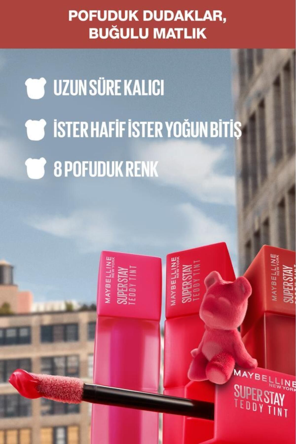 Maybelline New York Maybelline Super Stay Teddy Tint Uzun Süre Kalıcı Likit Mat Tint 40 Petalcore-