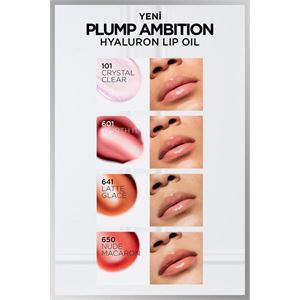 L'Oreal Paris Plump Ambition Hyaluron Lip Oil Besleyici ve Nemlendirici Dudak Parlatıcısı - 101 Cristal Clear-