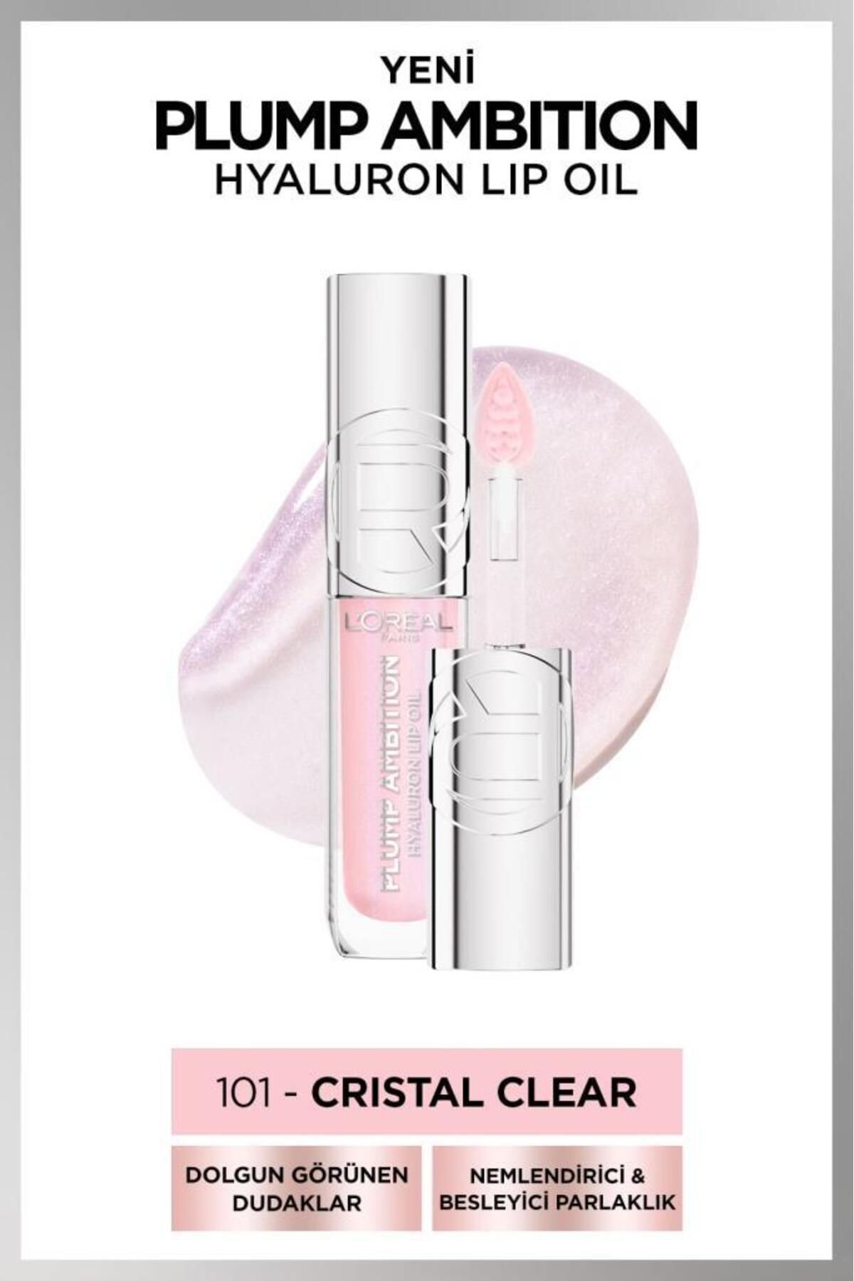 L'Oreal Paris Plump Ambition Hyaluron Lip Oil Besleyici ve Nemlendirici Dudak Parlatıcısı - 101 Cristal Clear-