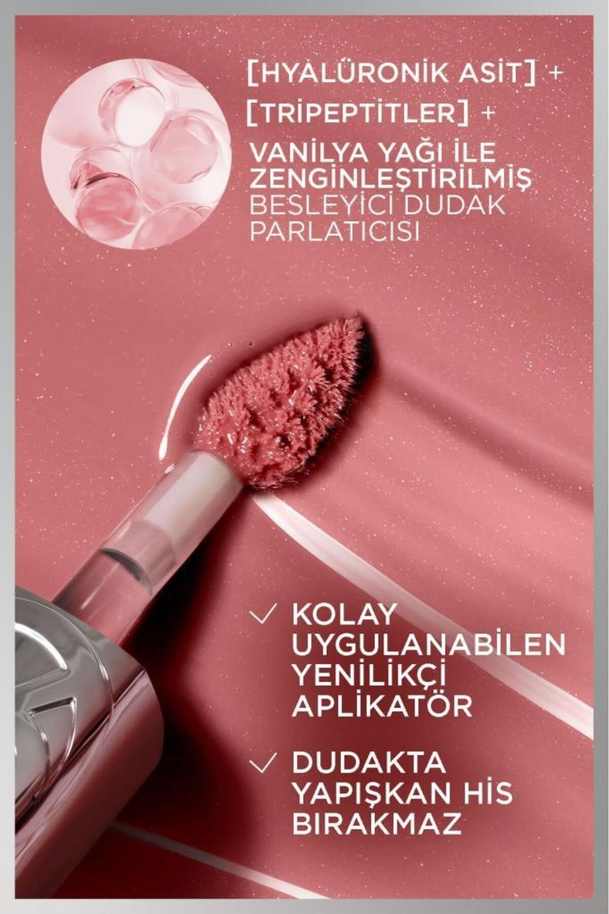 L'Oreal Paris Plump Ambition Hyaluron Lip Oil Besleyici ve Nemlendirici Dudak Parlatıcısı - 101 Cristal Clear-