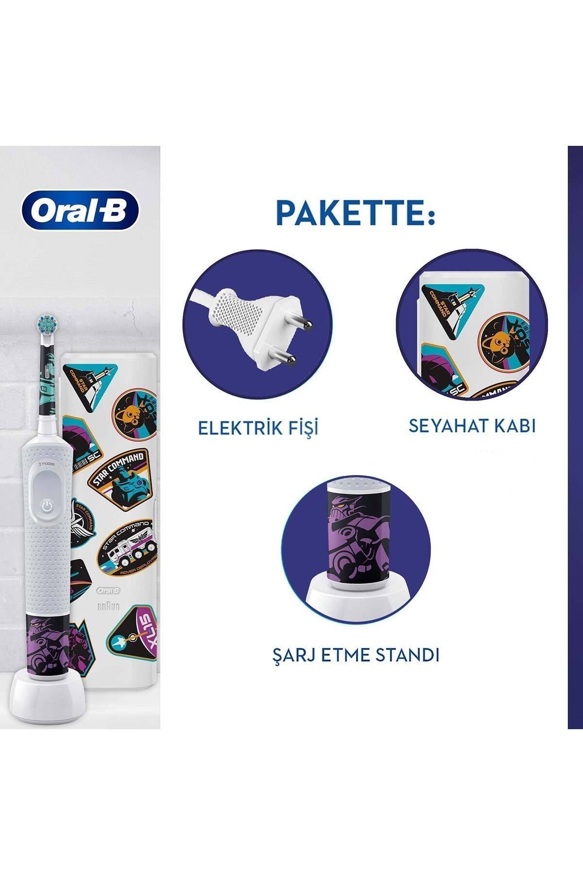 ORAL-B D100 VİTALİTY LİGHTYEAR ÖZEL SERİ ÇOCUKLAR IÇİN EKSTRA YUMUŞAK ŞARJ EDİLEBİLİR DİŞ FIRÇASI +-