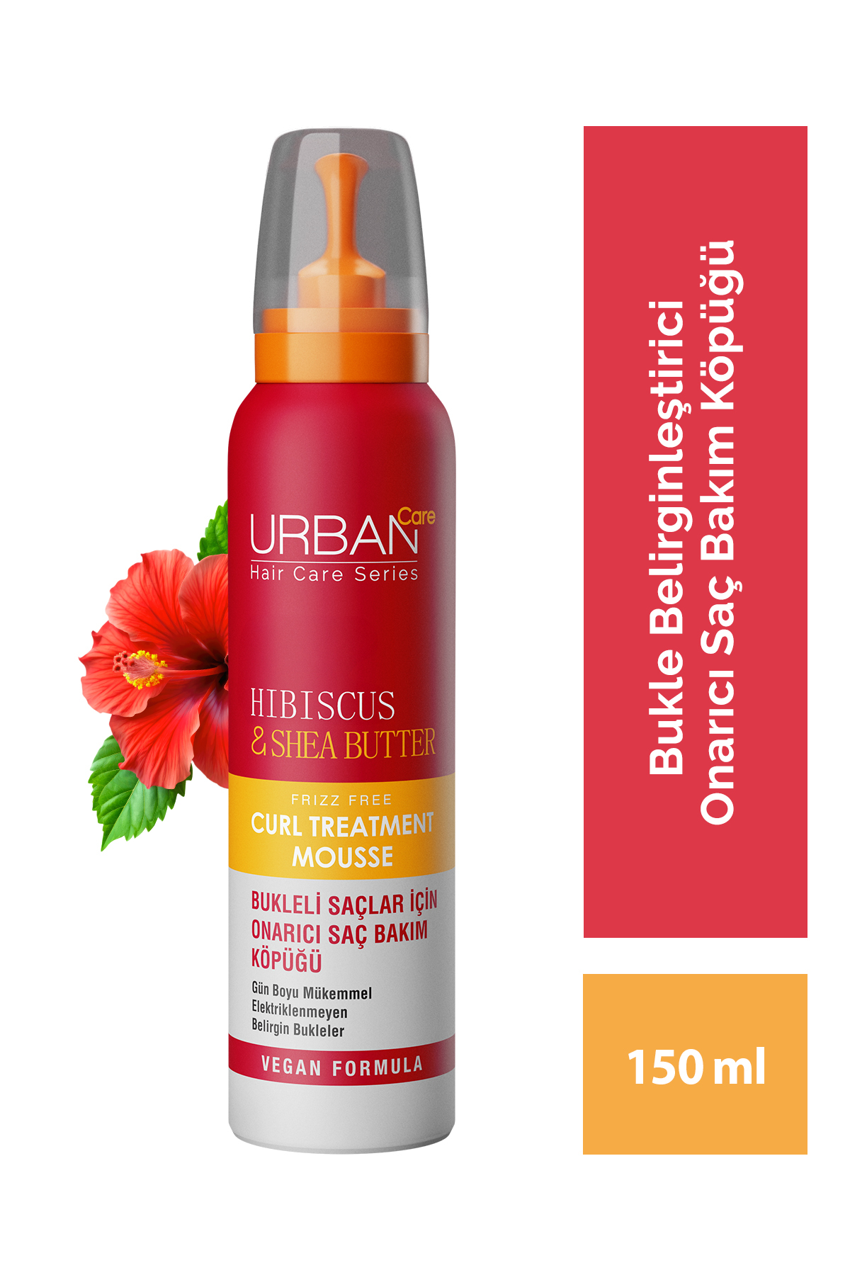 URBAN CARE HİBİSCUS&SHEA BUTTER KIVIRCIK VE DALGALI SAÇLARA ÖZEL SHAKE N REPAİR 7/24 ONARICI BAKIM KÖPÜĞÜ-150ML-