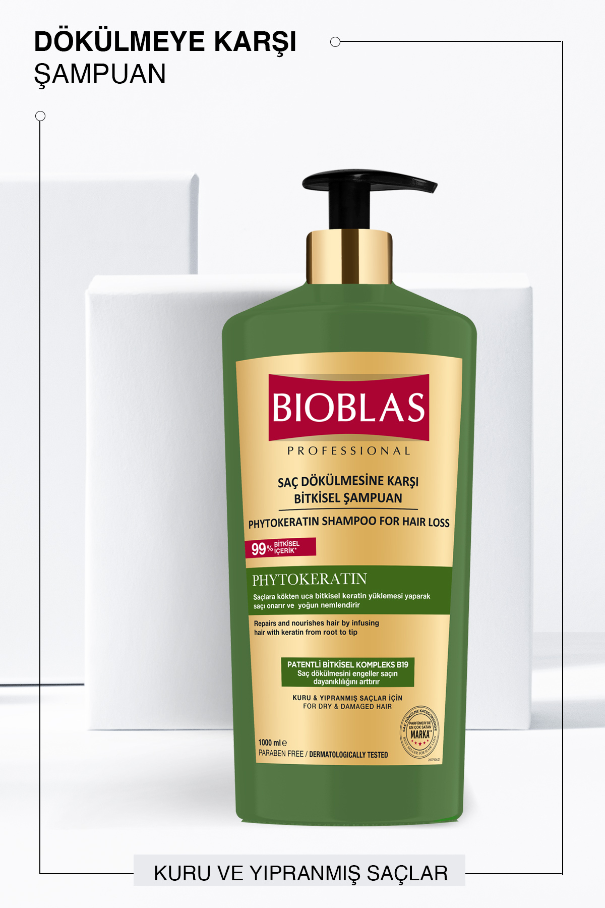 BİOBLAS SAÇ DÖKÜLMESİNE KARŞI PHYTOKERATİN ŞAMPUAN 1000 ML-