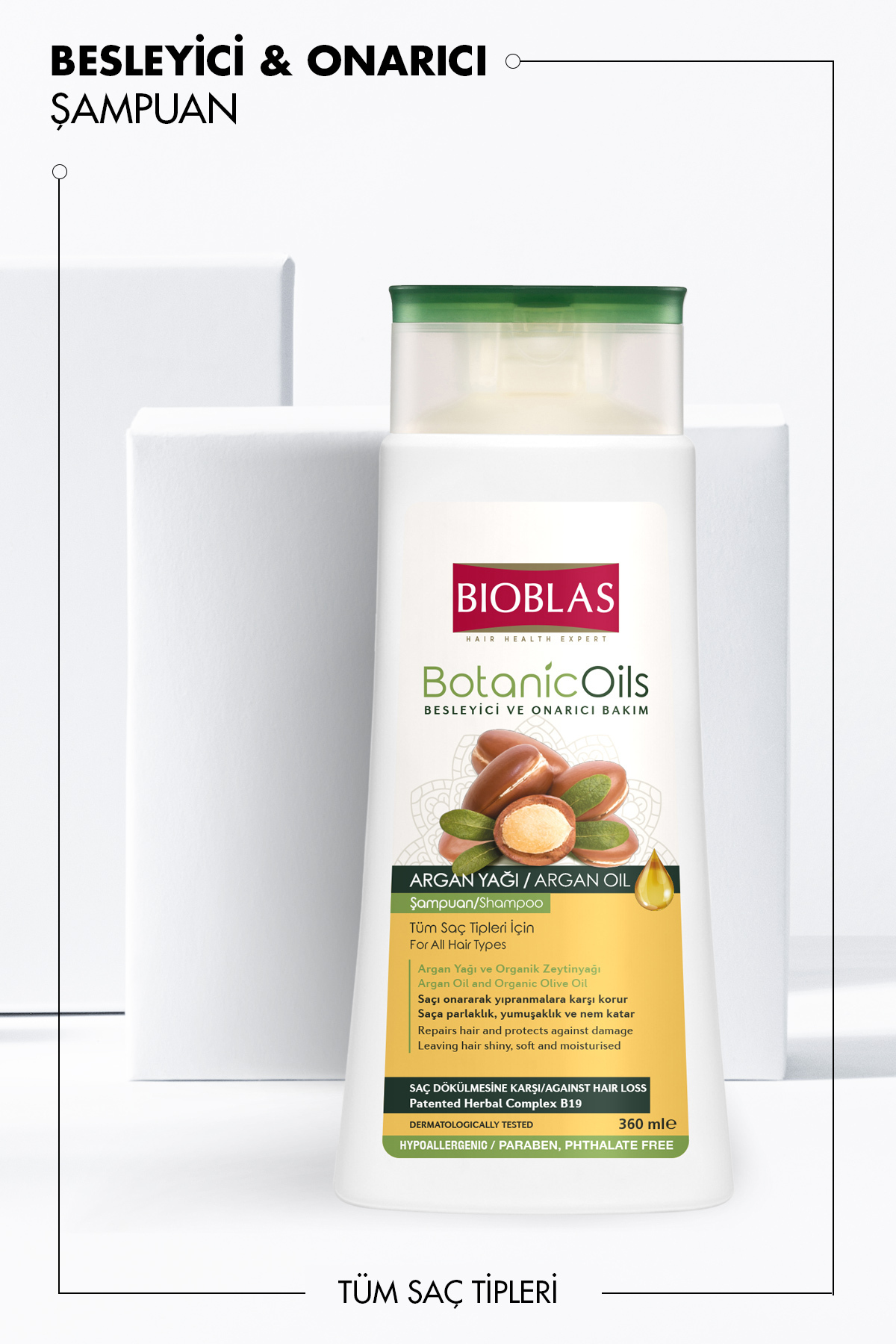 BİOBLAS BOTANİC OİLS ARGAN YAĞLI ŞAMPUAN 360 ML-