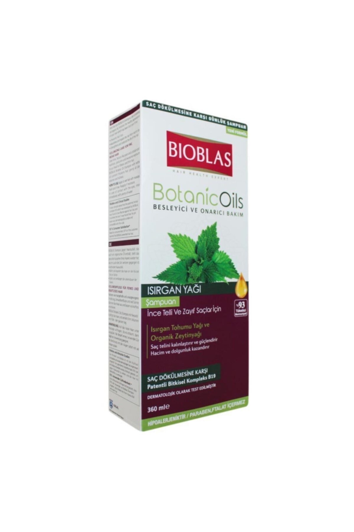 BİOBLAS BOTANİC OİLS ISIRGAN YAĞI ŞAMPUAN 360ML-