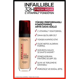LOREAL PARİS UZUN SÜRE KALICI FONDÖTEN  145 BEİGE ROSE-