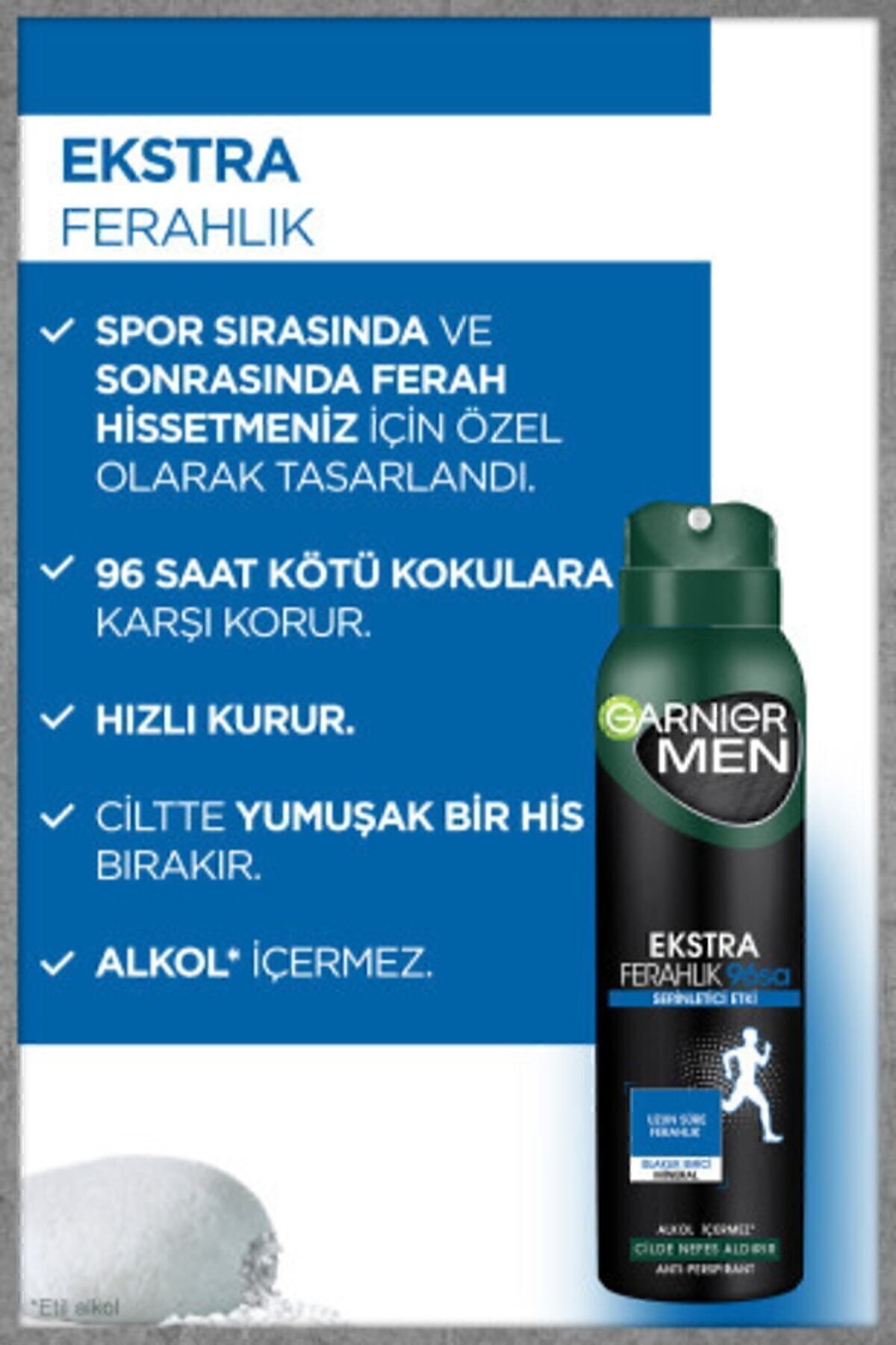 GARNİER MEN EKSTRA FERAHLIK AEROSOL 150 ML SPREY-