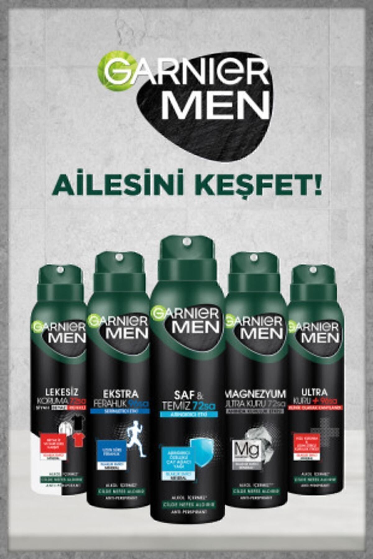 GARNİER MEN EKSTRA FERAHLIK AEROSOL 150 ML SPREY-