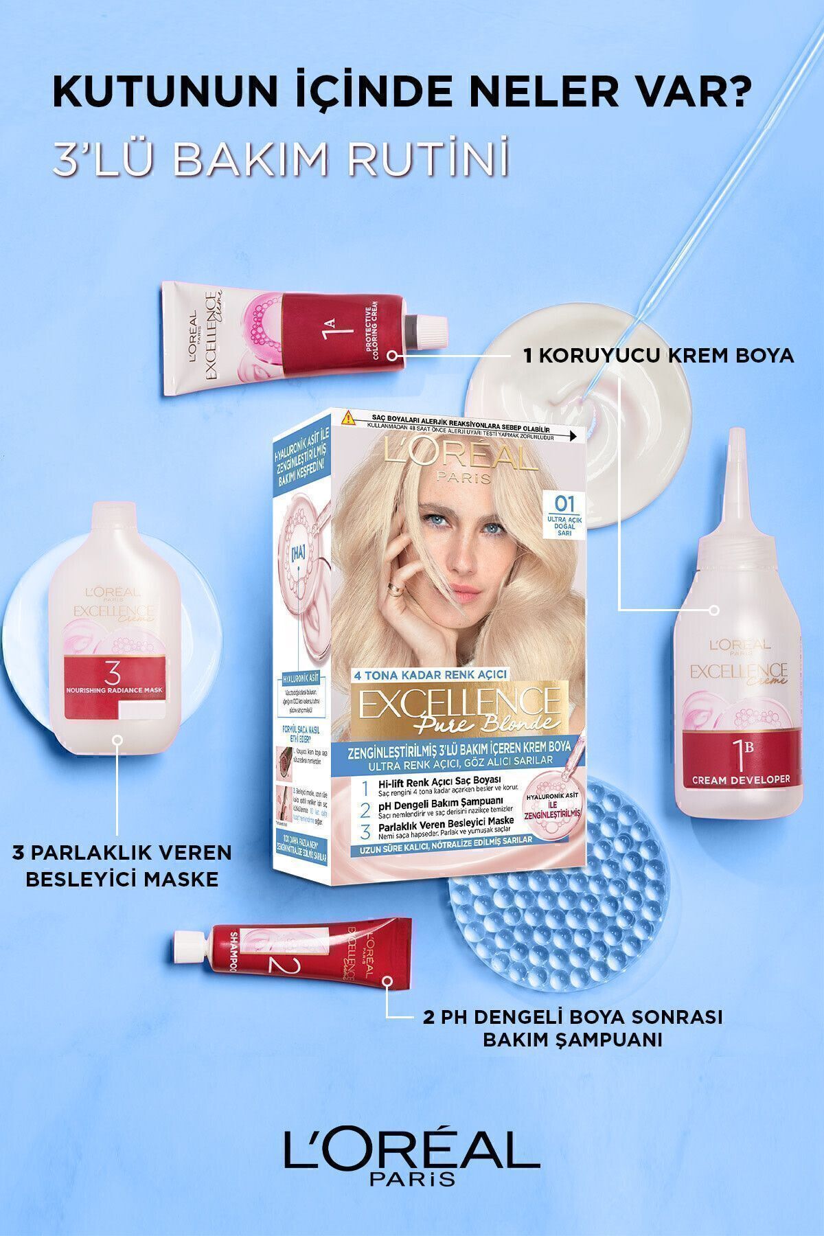LORÉAL PARİS EXCELLENCE BL SUP 01 CREME SAÇ BOYA-