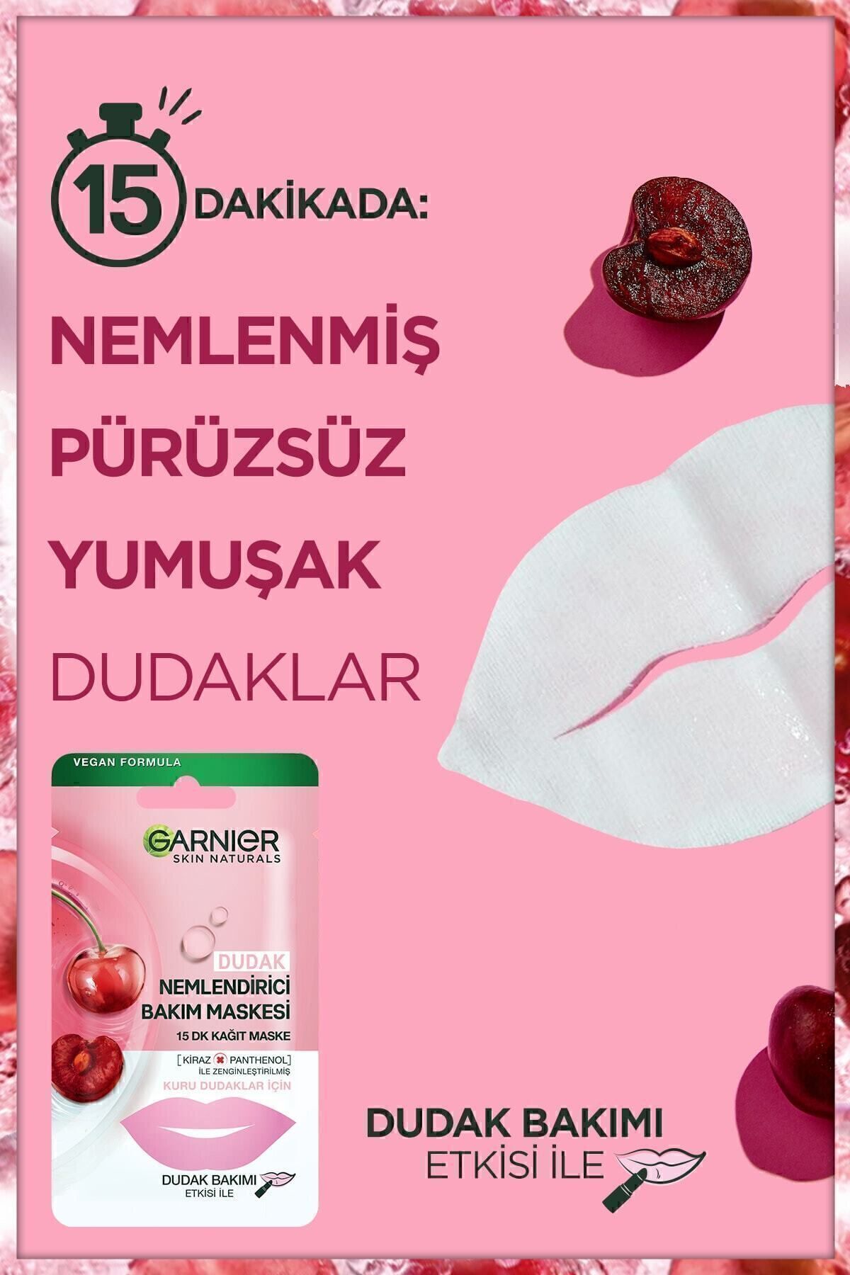 GARNİER DUDAK NEMLENDİRİCİ BAKIM MASKESİ-