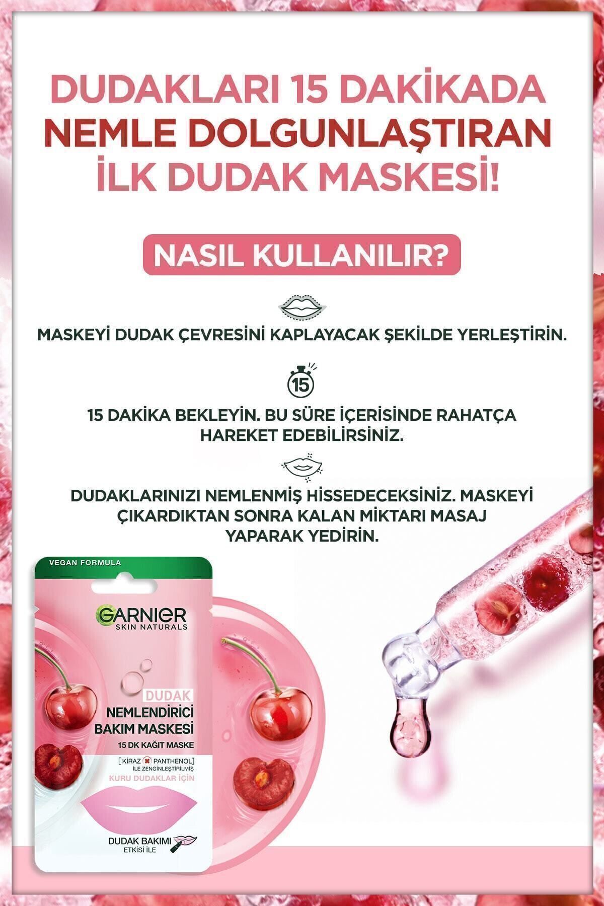 GARNİER DUDAK NEMLENDİRİCİ BAKIM MASKESİ-