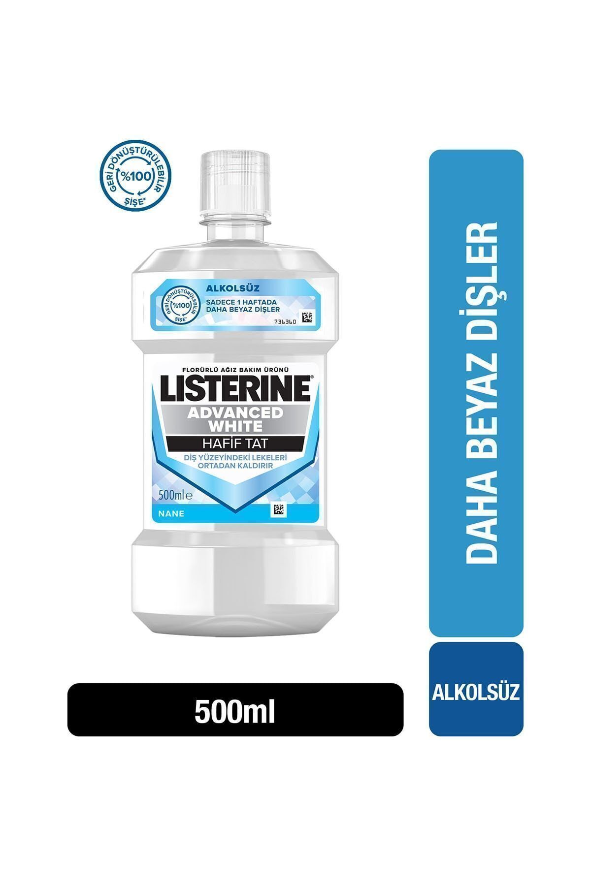 LİSTERİNEADVANCE WHİTE HAFİF TAT AĞIZ BAKIM SUYU 500 ML-