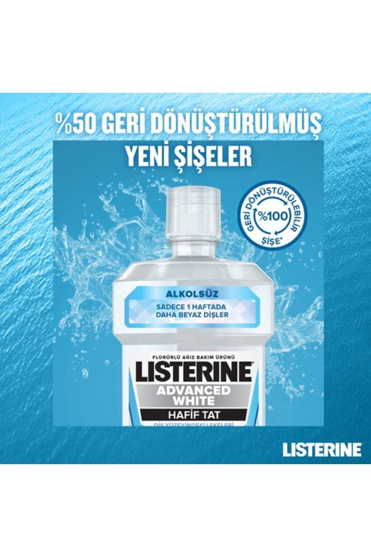 LİSTERİNEADVANCE WHİTE HAFİF TAT AĞIZ BAKIM SUYU 500 ML-