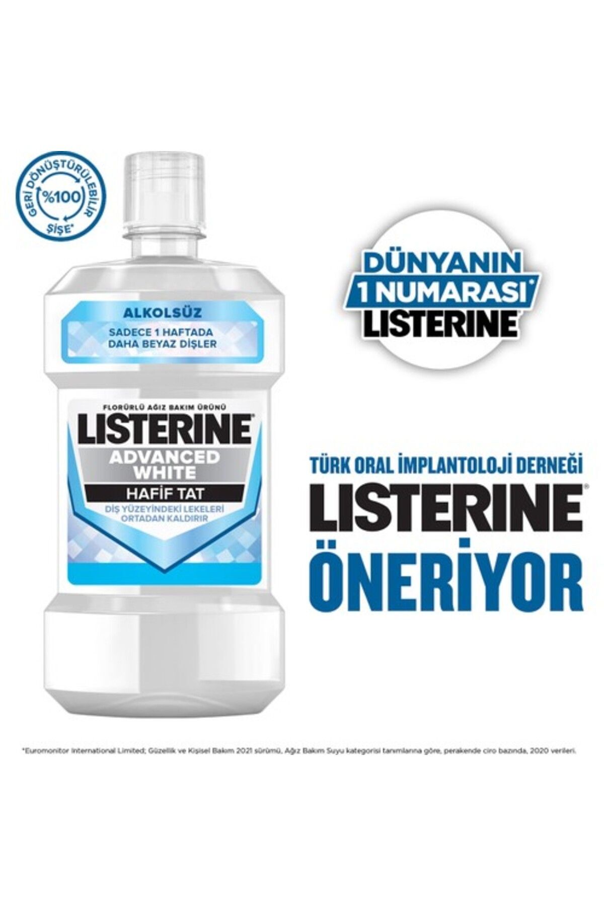 LİSTERİNEADVANCE WHİTE HAFİF TAT AĞIZ BAKIM SUYU 500 ML-