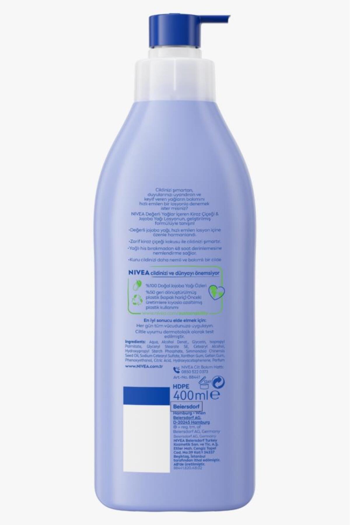 NİVEA LOSYON DEĞERLİ YAĞLAR KİRAZ ÇİÇEĞİ NEMLENDİRİCİ 400ML-