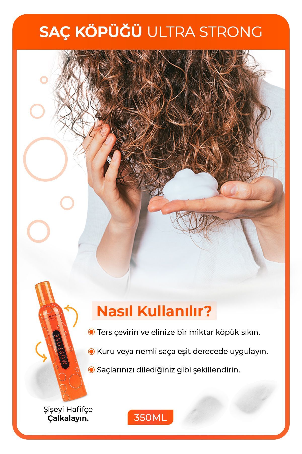 MORFOSE SAÇ KÖPÜĞÜ ULTRA STRONG TURUNCU 350 ml-