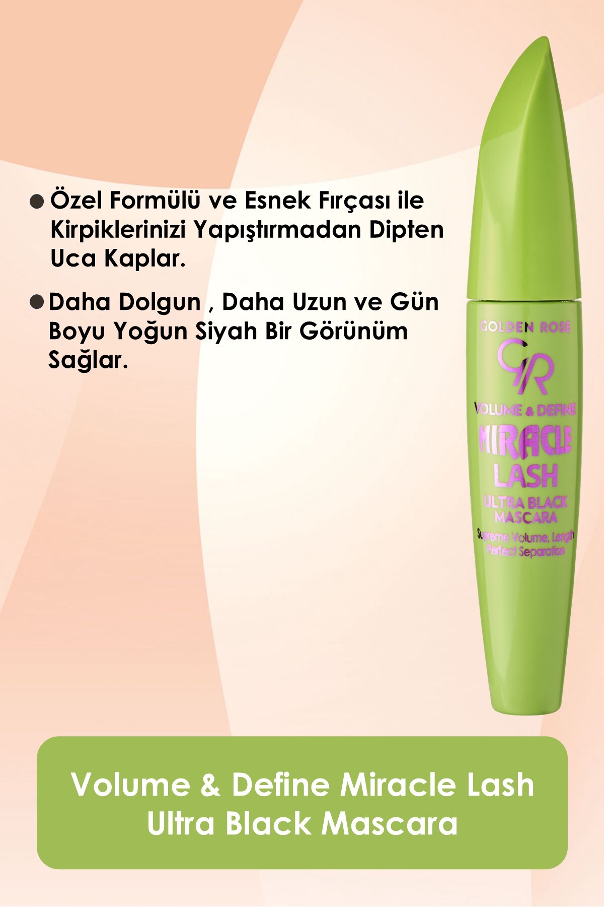 GOLDEN ROSE.VOLUME & DEFİNE MIRACLE LASH.ULTRA BLACK-
