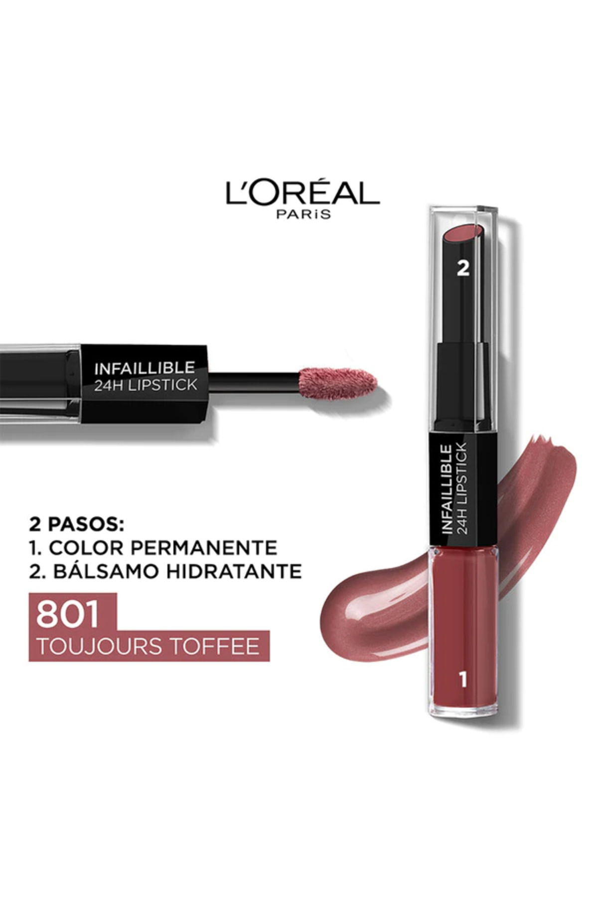 LOREAL PARİS INFAİLLABLE LİPSTCK 2 STEPS 801 TOUJOURS RUJ-