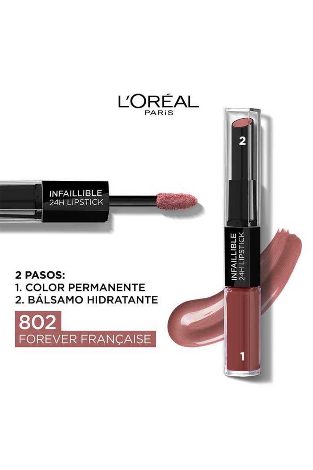 LOREAL PARİS INFAİLLABLE LİPSTCK 2 STEPS 802 FOREVER RUJ-