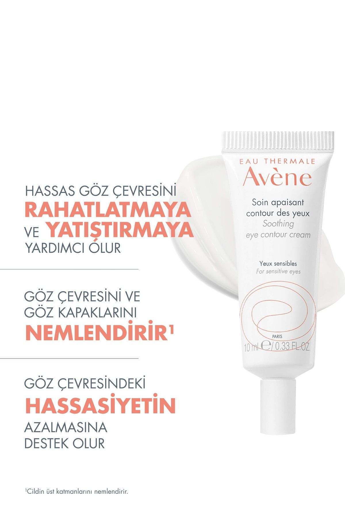 AVENE GÖZ ÇEVRESİ İÇİN YATIŞTIRICI BAKIM KREMİ 10 ML-