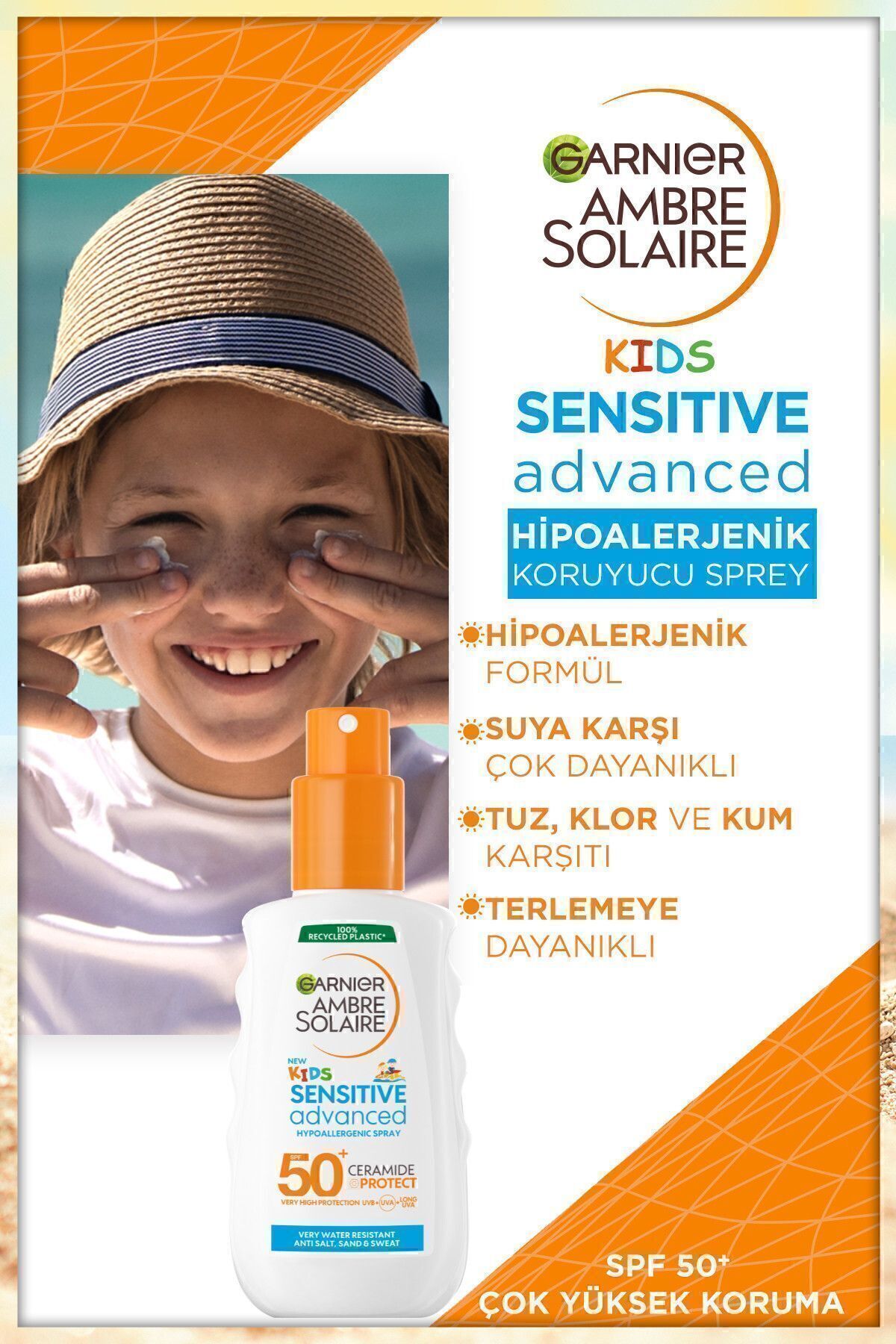 GARNİERAMBER SENSİTİVE ADVANCED GÜNEŞ SPREY ÇOCUK GFK50 200ML-