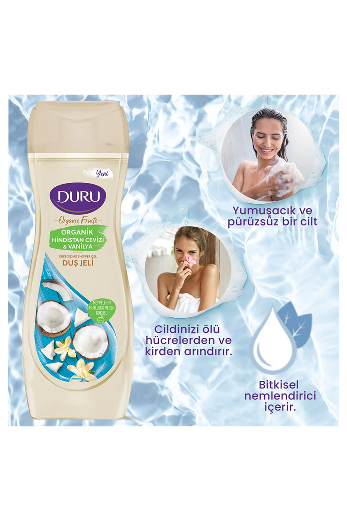 DURU ORGANK HİNDİSTAN CEVİZ&VANİLYA DUŞ JELİ 450ML-