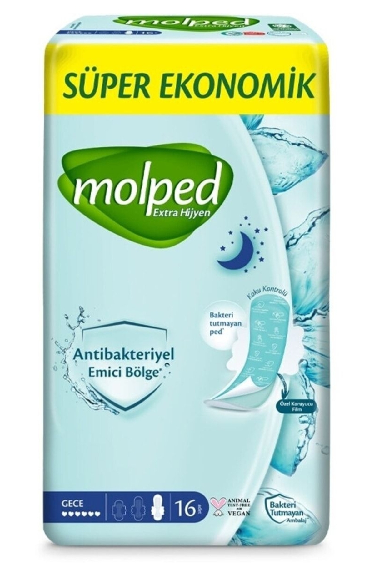 MOLPED EXTRA HİJYEN GECE 16LI HİJYENİK PED-