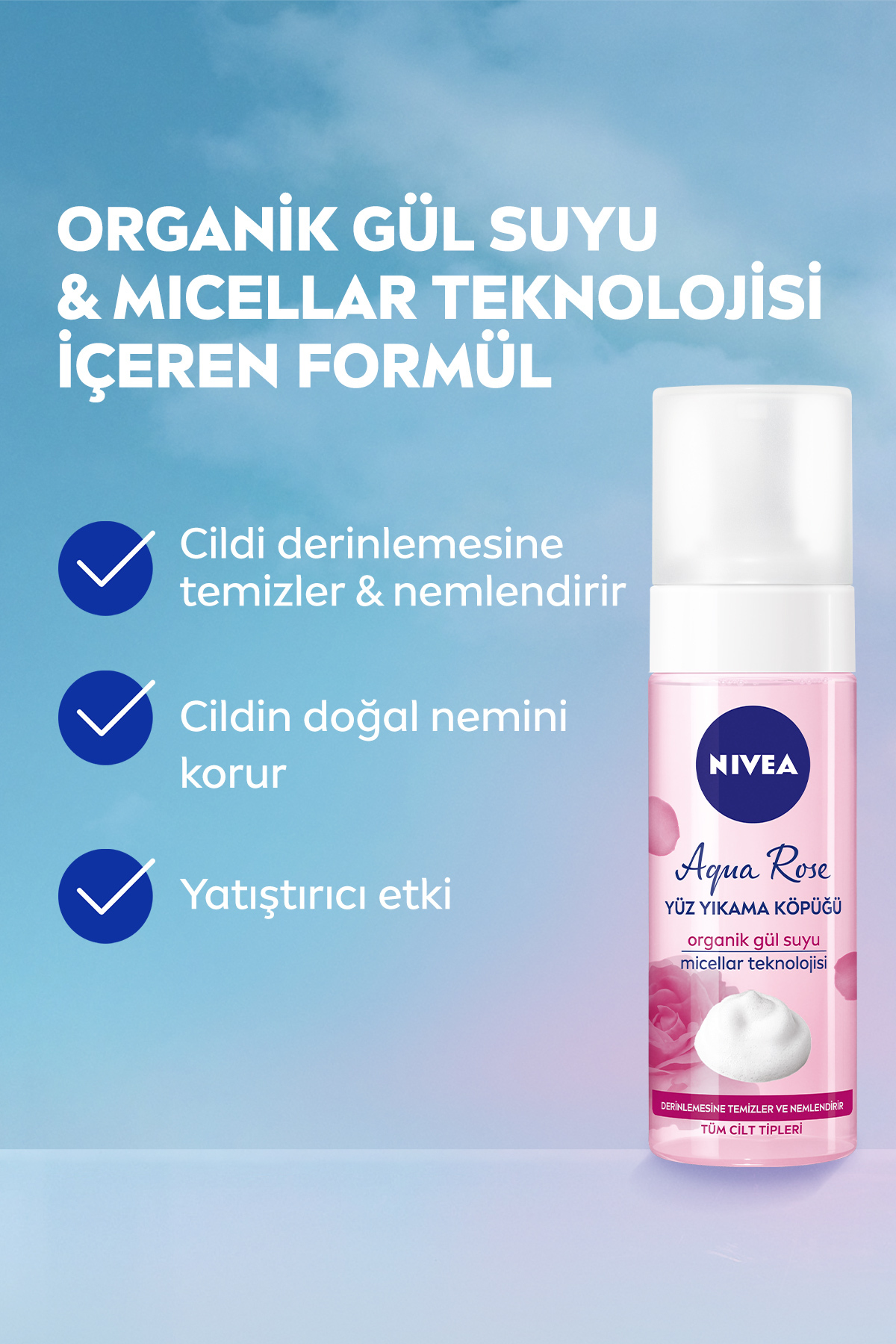 NİVEA YÜZ YIKAMA KÖPÜĞÜ TÜM CİLTLER AQUA RO 150 ML-