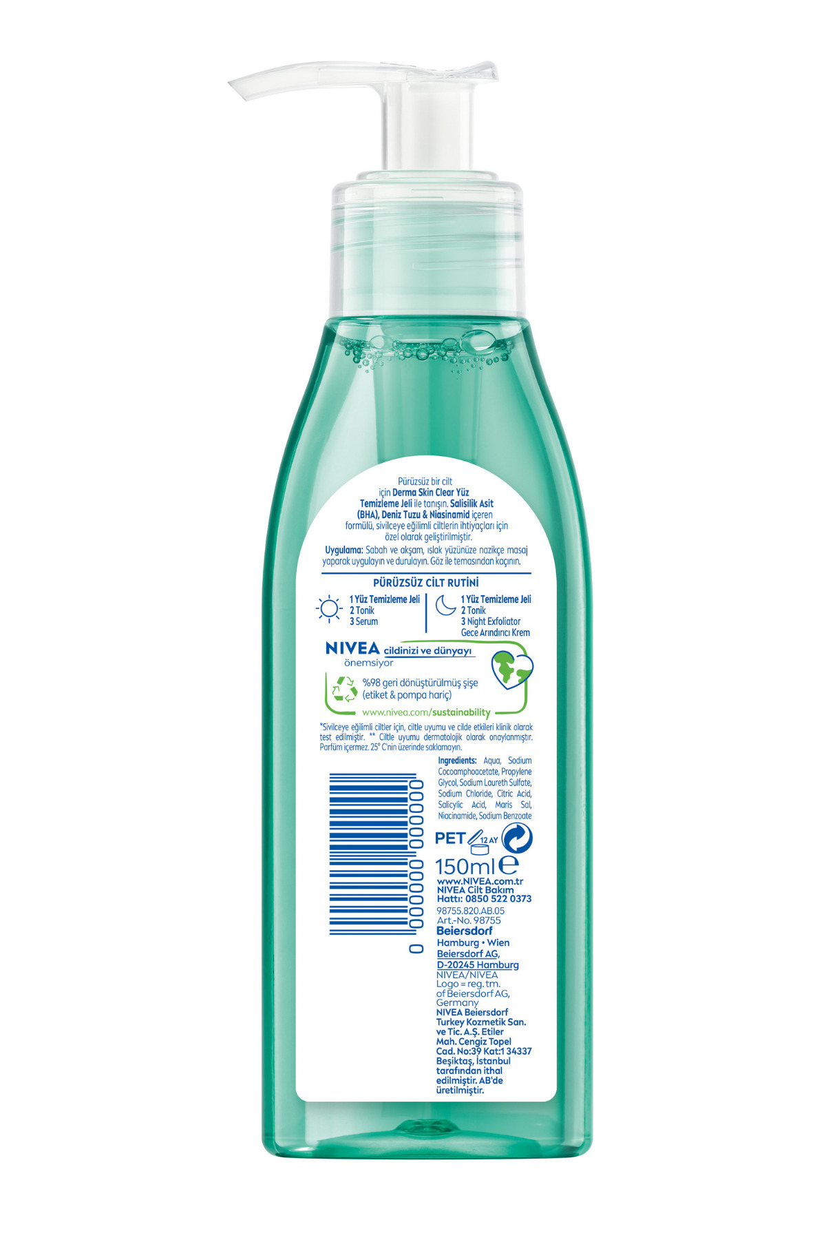 NIVEA DERMA SKIN CLEAR SİVİLCE KAR.YÜZ TEM.JELİ-