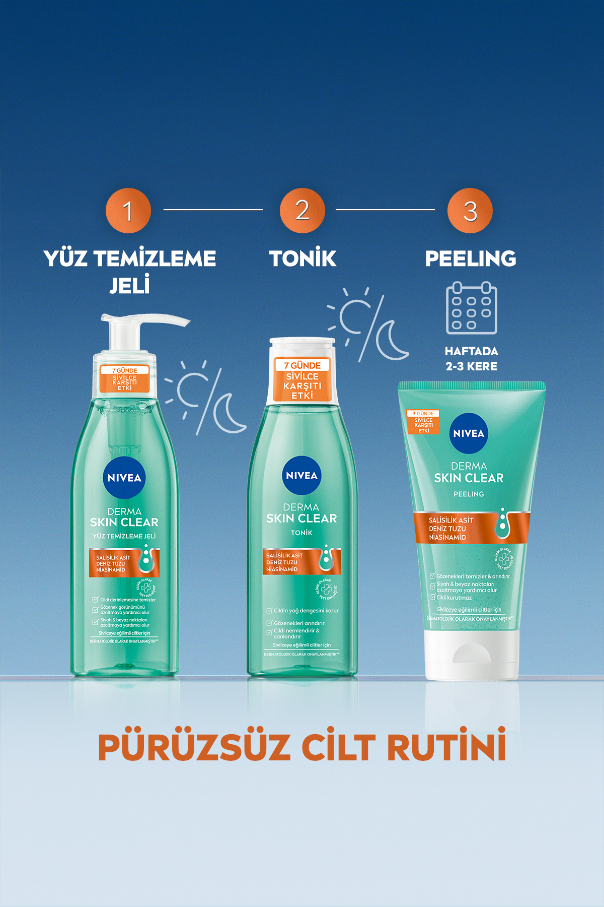 NIVEA DERMA SKIN CLEAR SİVİLCE KARŞITI YÜZ TEMİZLEME JELİ 150ML-