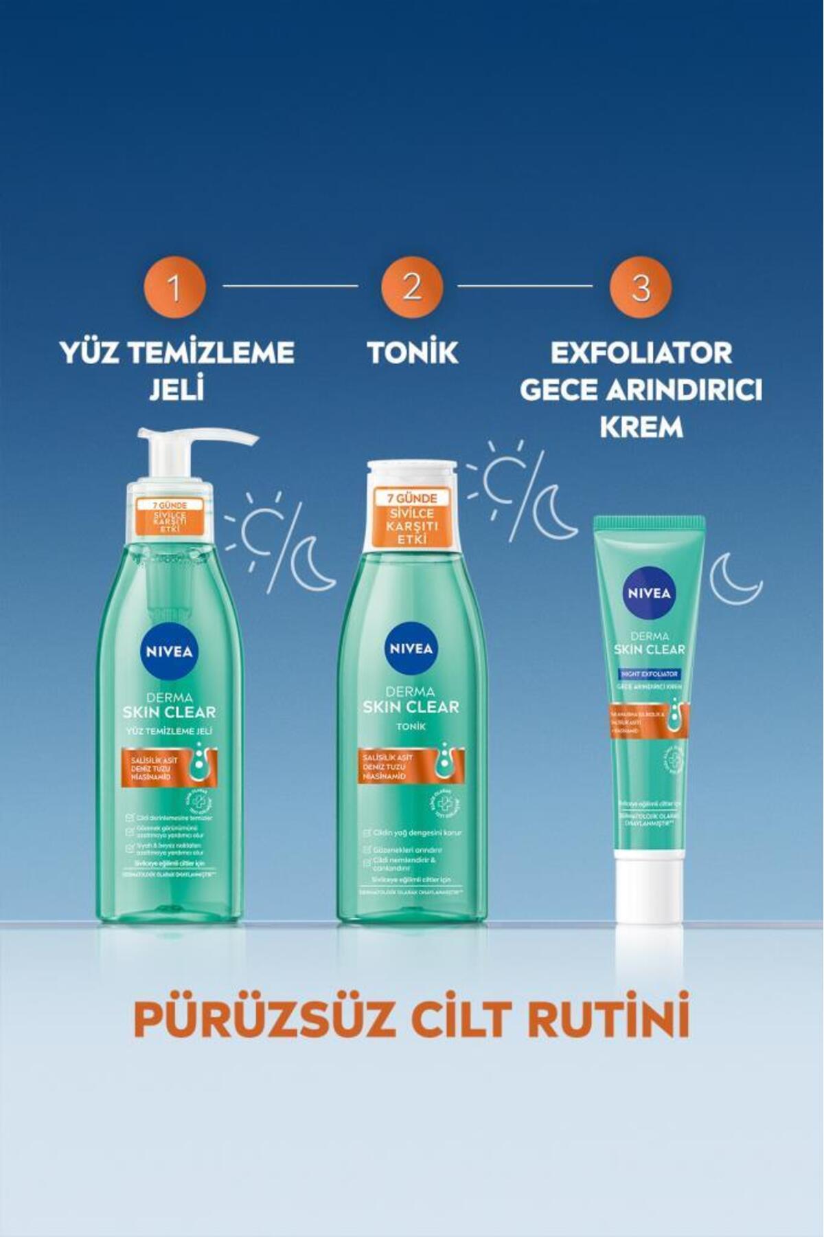 NIVEA DERMA SKIN CLEAR NIGHT EXFOLIATOR GECE 40ML-