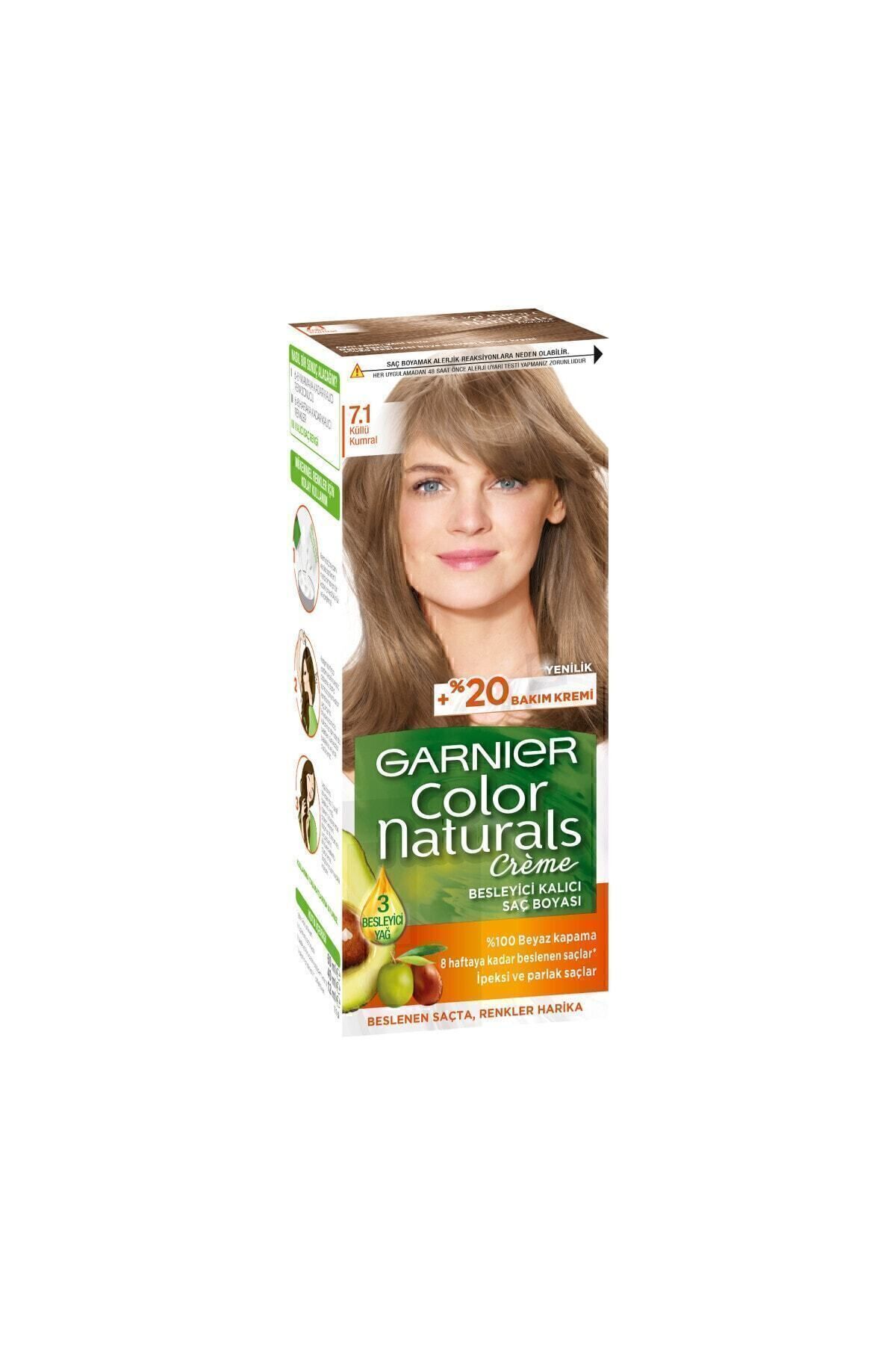 GARNİER COLOR NATURALS SAÇ BOYASI 7.1 KÜLLÜ KUMRAL-
