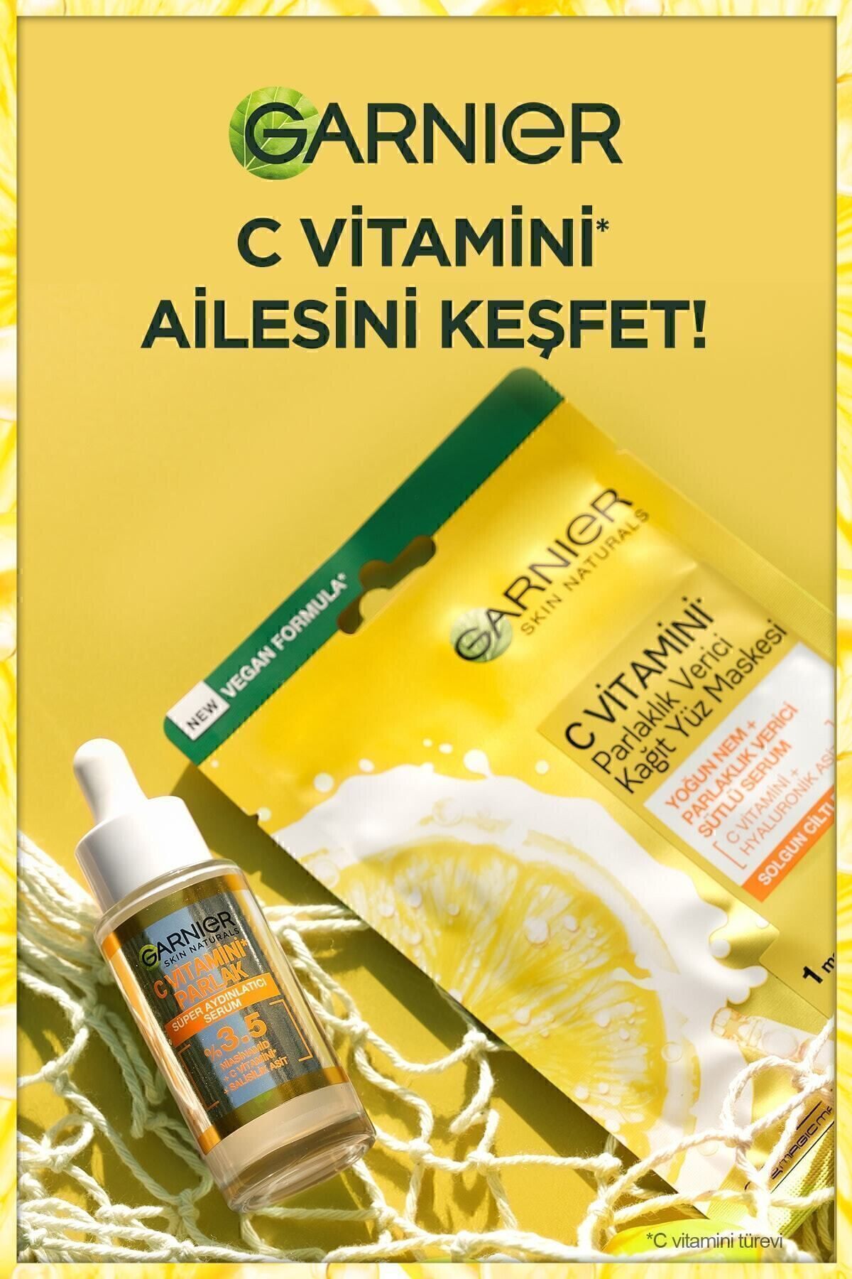 Garnier C Vitamini Parlaklık Verici Kağıt Yüz Mask-