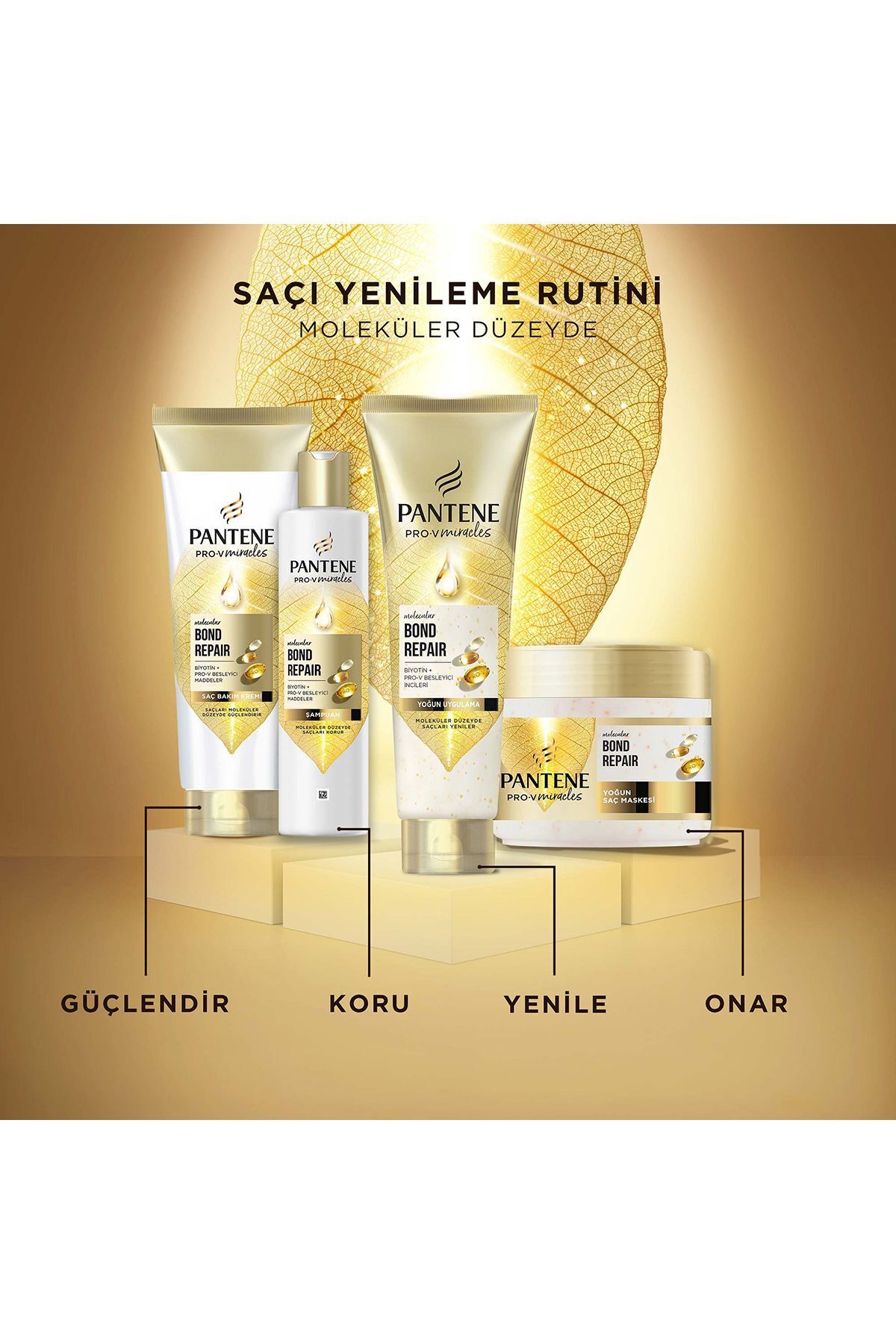 Pantene PRO-V MIRACLES Molecular Bond Repair Şampuan Yıpranmış Saçlar için 250ML-