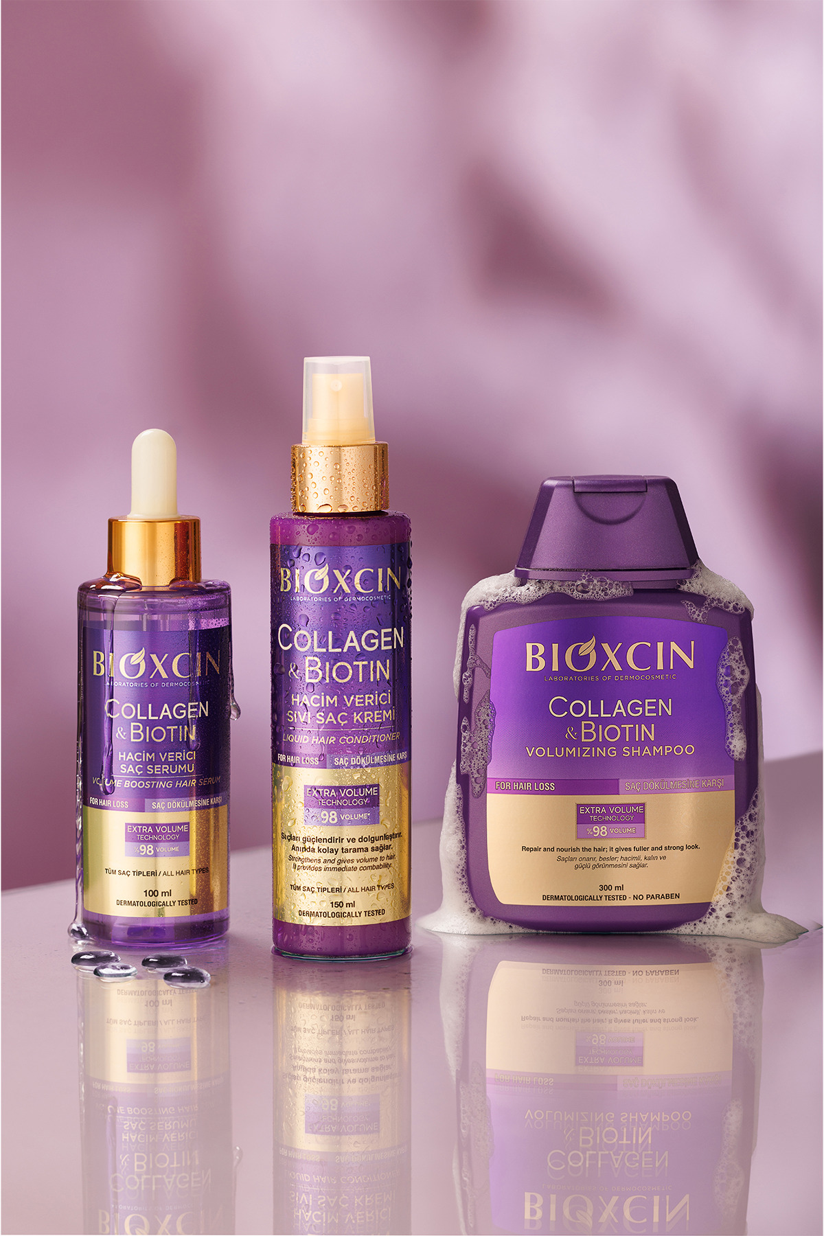 Bioxcin Collagen & Biotin Ekstra Hacim Şampuanı 3 x 300 ml 3 Al 2 Öde - Kolajen Biotin Ince Ve Seyrek Saçlar-