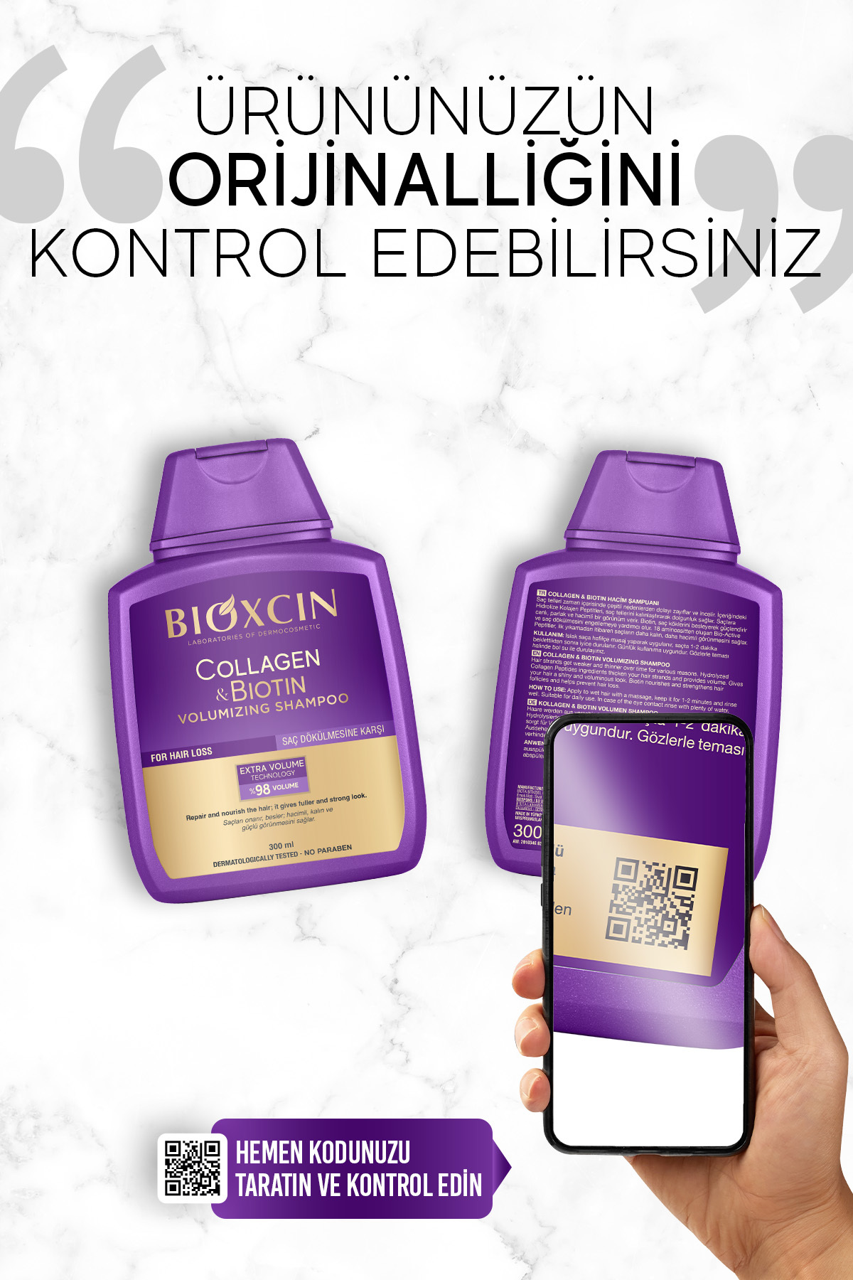 Bioxcin Collagen & Biotin Ekstra Hacim Şampuanı 3 x 300 ml 3 Al 2 Öde - Kolajen Biotin Ince Ve Seyrek Saçlar-