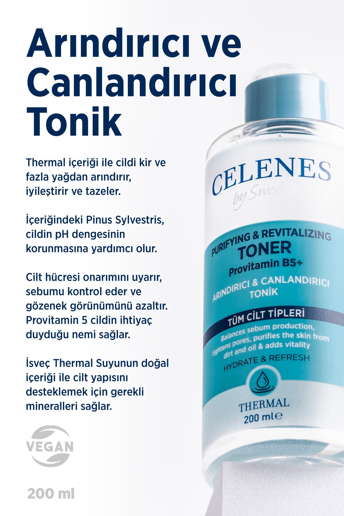 Celenes by Sweden Arındırıcı Ve Canlandırıcı Thermal Tonik 200 ml-