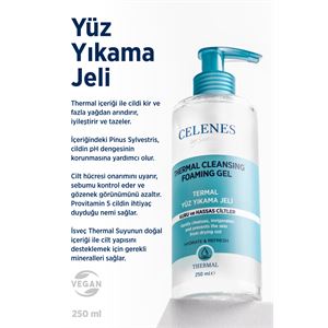 CELENES BY SWEDEN NEMLENDİRİCİ VE CANLANDIRICI THERMAL YÜZ TEMİZLEME JELİ KURU VE HASSAS CİLTLER 250 ML-
