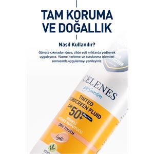 CELENES BY SWEDEN HERBAL DRY TOUCH SPF 50 MAT BİTİŞLİ RENKLİ GÜNEŞ KREMİ - YÜZ VE DEKOLTE BÖLGESİ 50 ML-