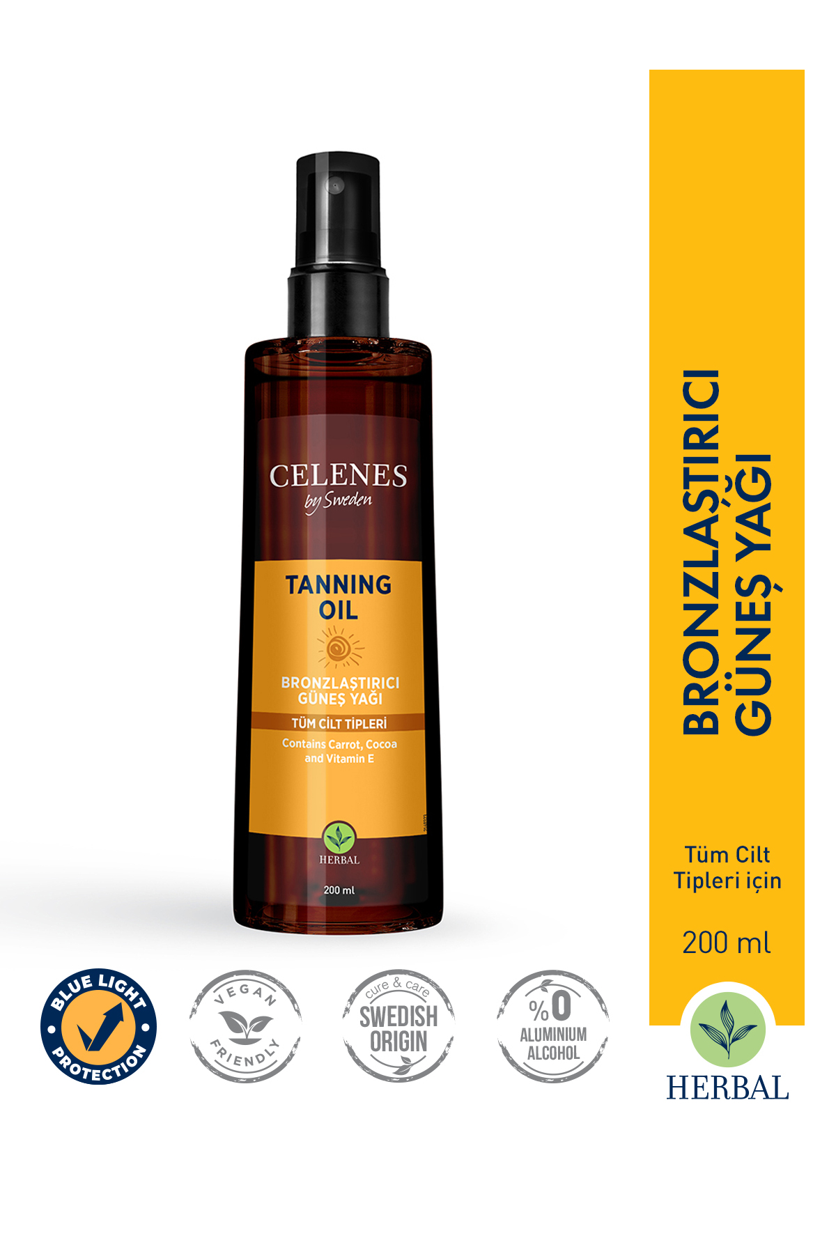 CELENES BY SWEDEN HERBAL BRONZLAŞTIRICI GÜNEŞ YAĞI 200 ML-