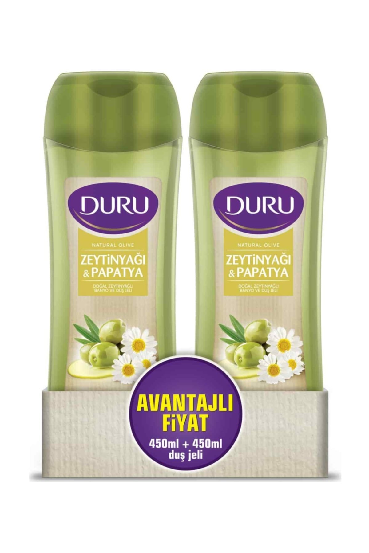 DURU NATURAL OLİVE PAPATYA DUŞ JELİ 450 ML 2 ADET-