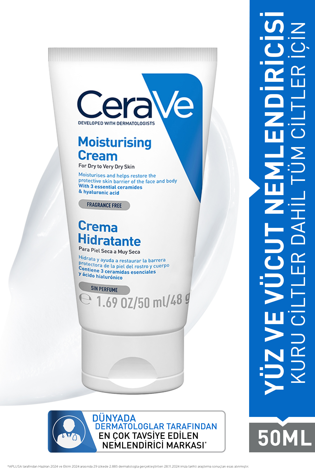 CERAVASERAMİD-HYALÜRONİK ASİT İÇERİKLYÜZVÜCUT 50ML-