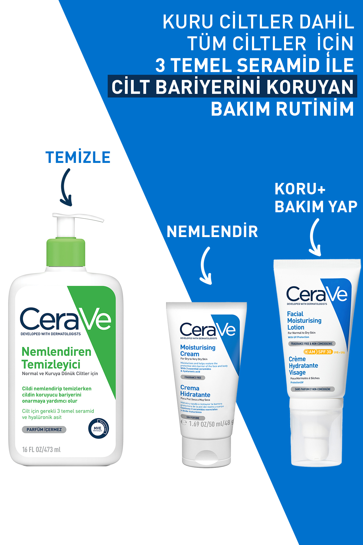 CERAVASERAMİD-HYALÜRONİK ASİT İÇERİKLYÜZVÜCUT 50ML-