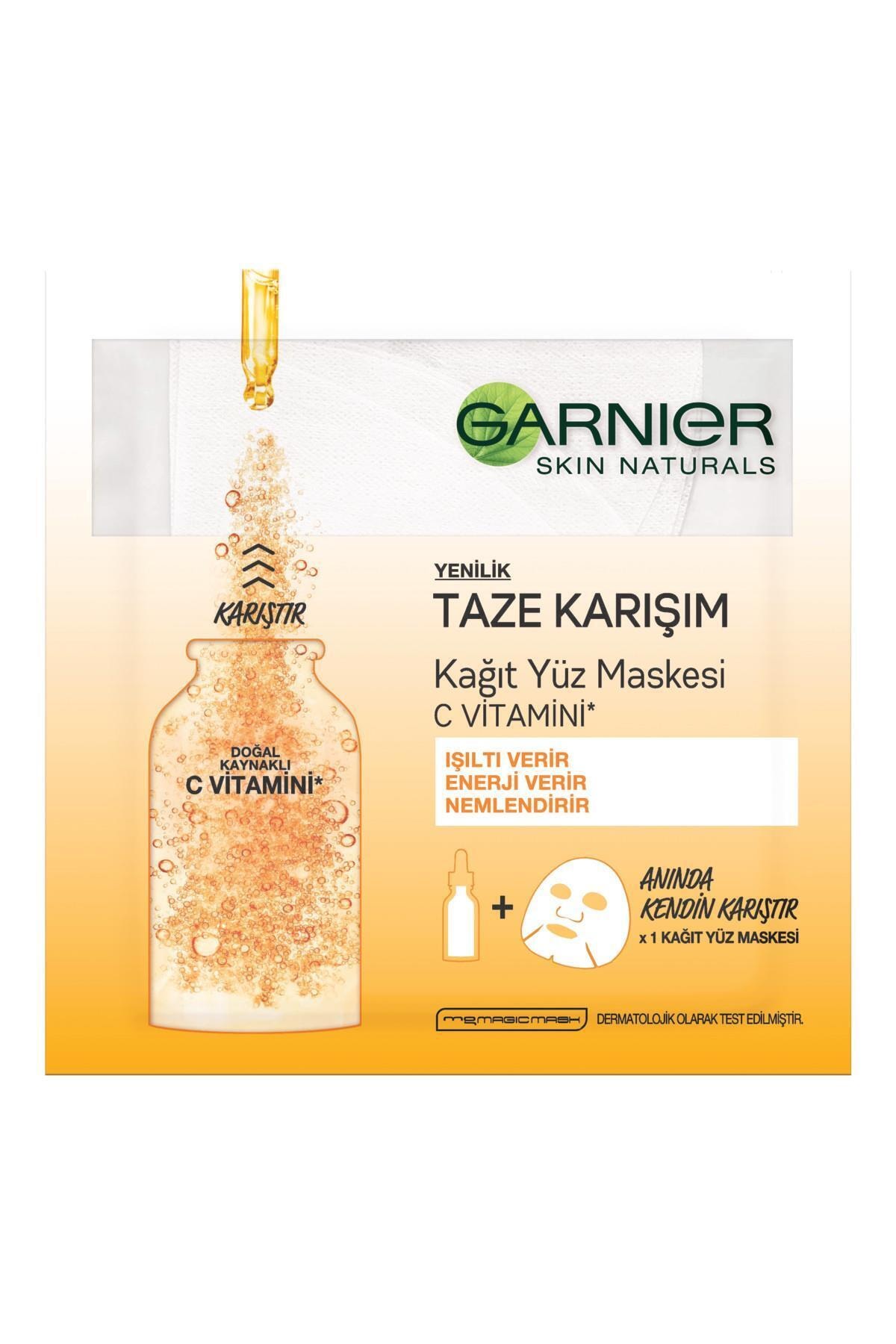 GARNİER TAZE KARIŞIM KAĞIT YÜZ MASKESİ VİTAMİN C-
