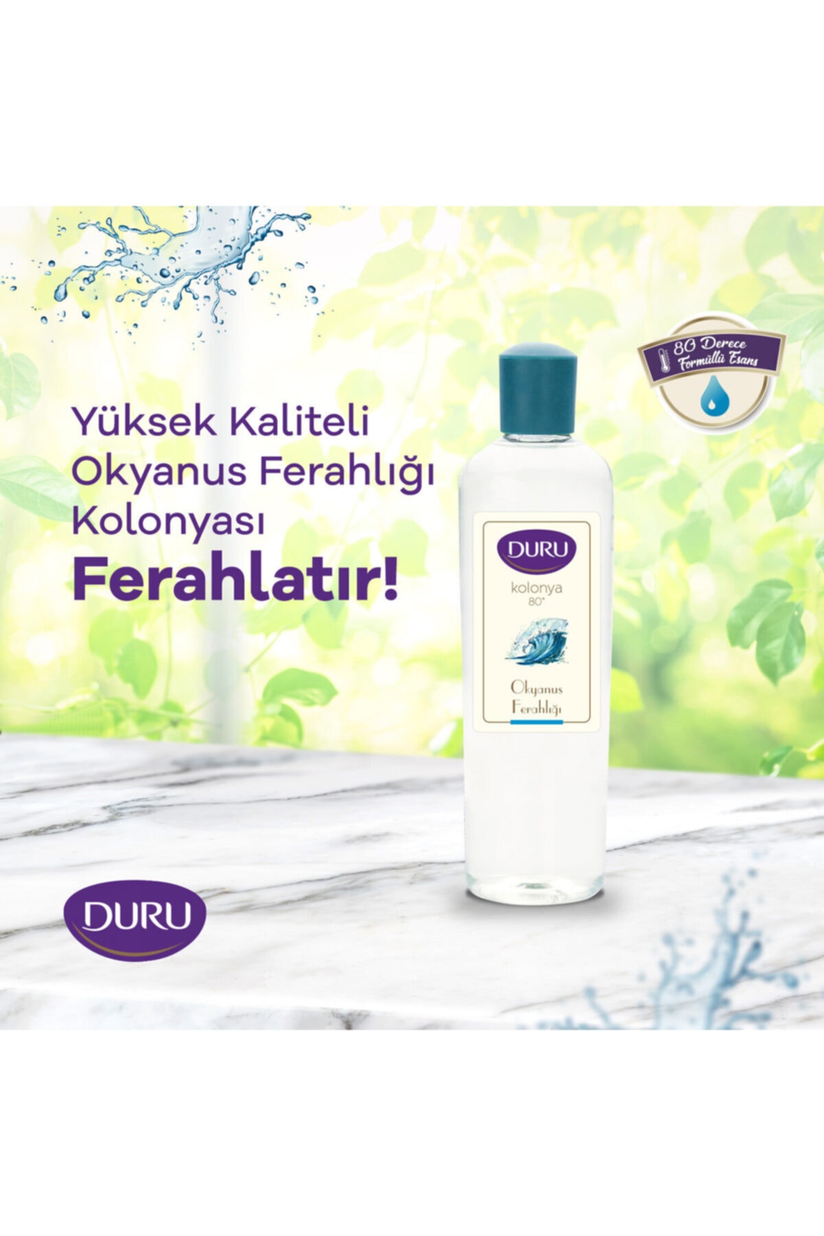 DURU OKYANUS KOLONYA PET ŞİŞE 80 DERECE 2X400ML-