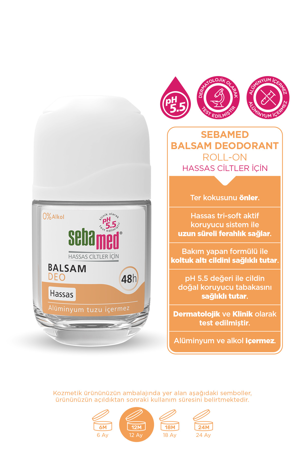 Sebamed Hassas Ciltlere Özel 48 Saat Etkili Kadın Erkek Balsam Roll-On Deodorant 50ml-