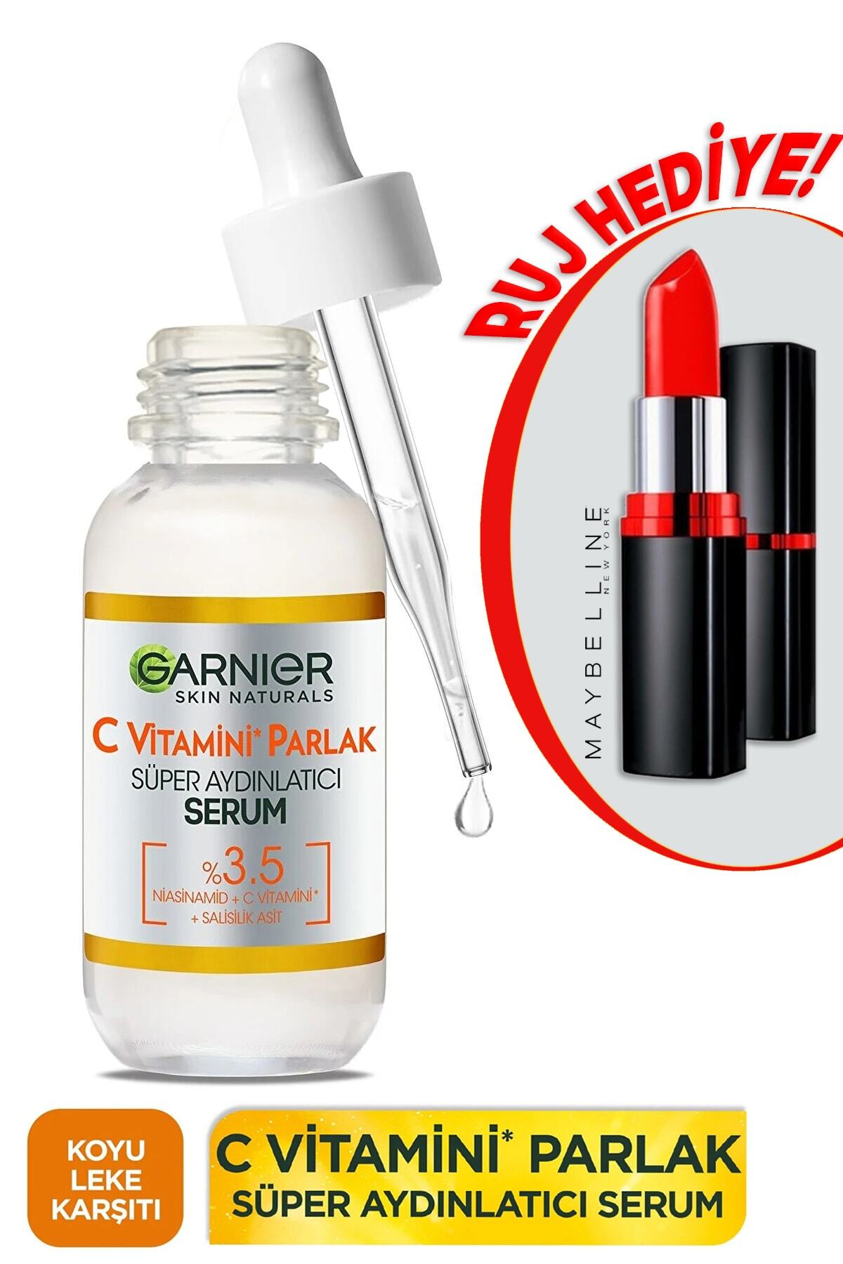 GARNİER C VİTAMİNİ AYDNLATICI SERUM+ MAYBLLİNE RUJ-