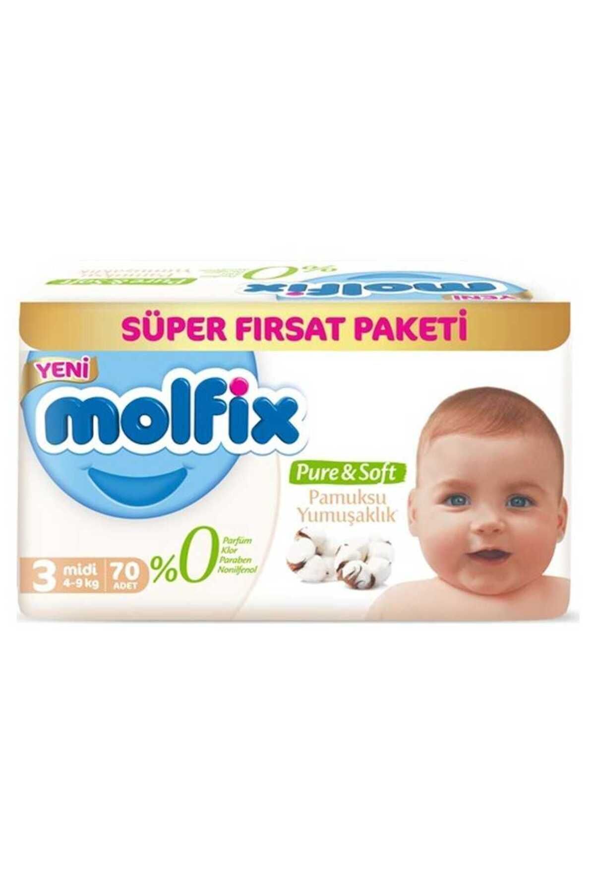 MOLFİX PURE&SOFT BEBEK BEZİ 3 BEDEN MİDİ 70 ADET-