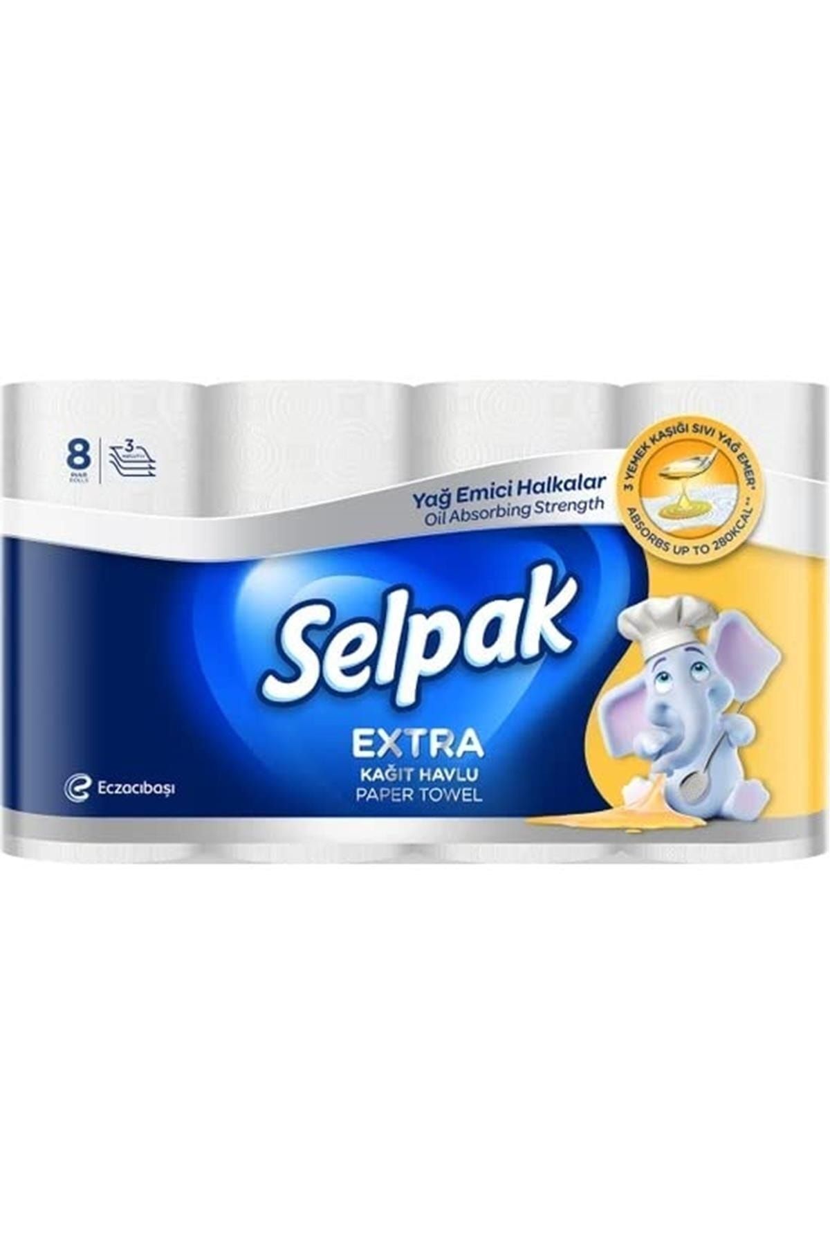 SELPAK EXTRA YAĞ EMİCİ HAVLU 8ADET-