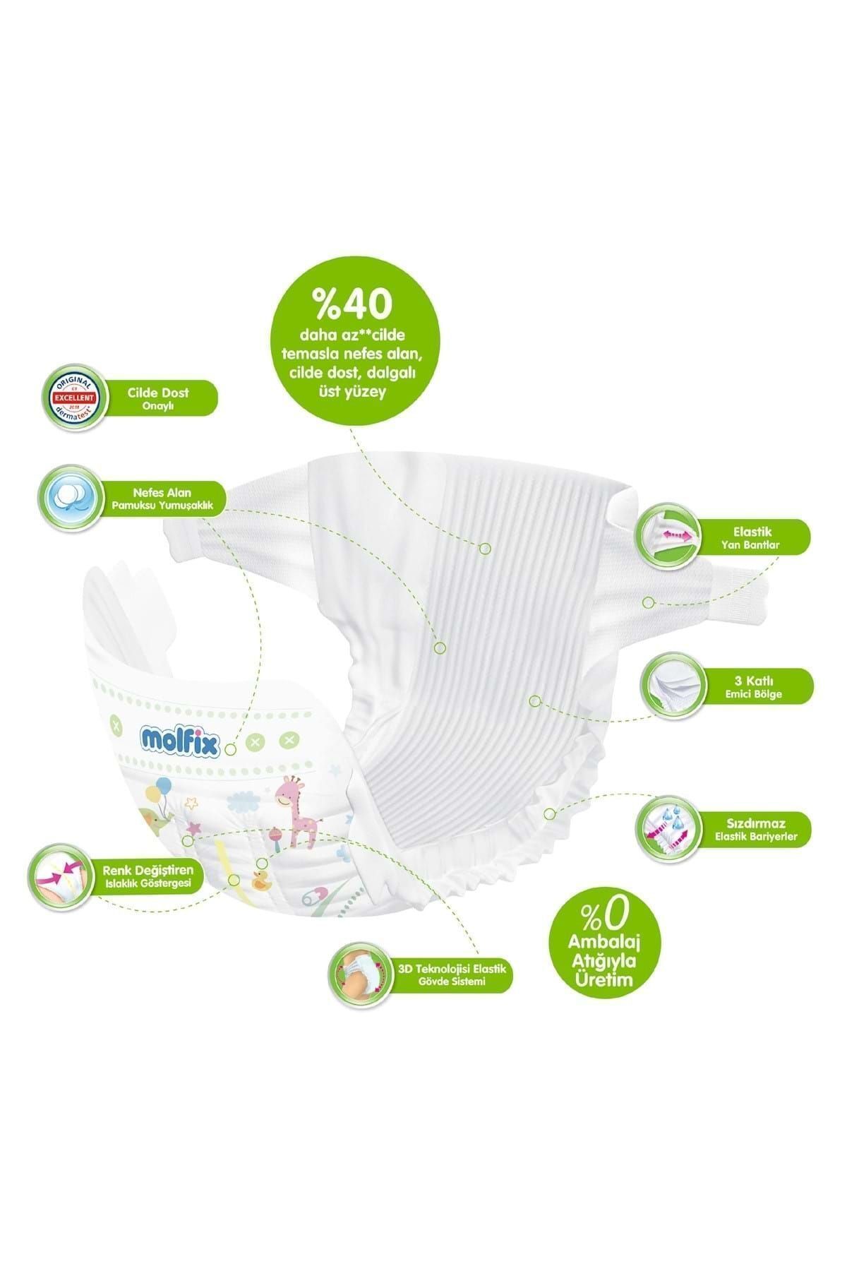 MOLFİX PURE & SOFT 2 BEDEN MİNİ 44 ADET BEBEK BEZİ-